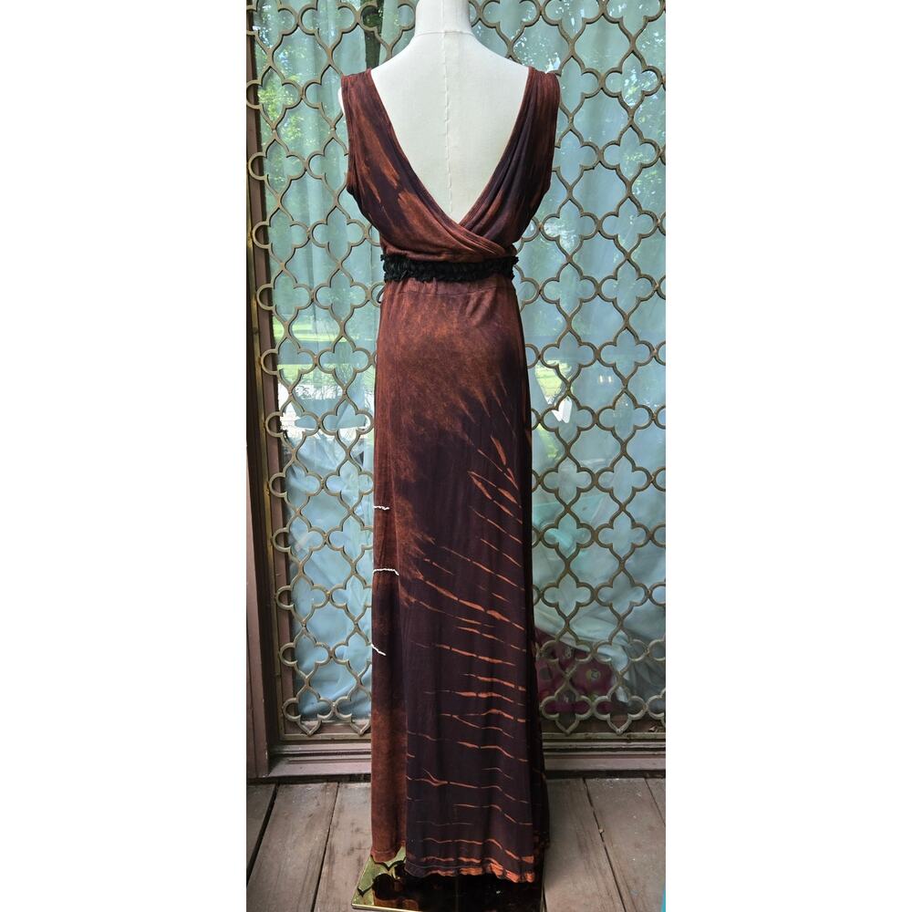 NEW Rising International Handmade Tie Dye Embroidered Maxi Dress L Boho Nepal - Picture 7 of 12